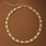 Nauji prabangūs 18K paauksuoti karoliai moterims laboratorijoje smaragdo cirkonio megztinis karoliai Chokers vintage Artdeco papuo&scaron;alai Gif 45cm žalia