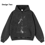 Streetwear Dobermano Retro Pilies Grafika Skalbtas Juodas Oversize Unisex Y2K Gobtuvėlis S black