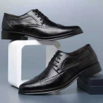 Mada Zapatos Pavasaris Vyri&scaron;ki Odiniai Batai I&scaron;raižyti Verslo Oficialūs Drabužiai Briti&scaron;kas Stilius Didelio Dydžio Vyri&scaron;ki Batai Tu&scaron;čiaviduriai Perforuoti Vyri&scaron;ki Batai 43 juoda