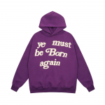 Kanye stiliaus 'Ye Must Be Born Again' aksominis gobtuvas su putplasčio raidėmis M violetinė