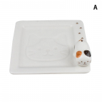 3D Cat sojos padažo indas Keraminis mielas japoni&scaron;kas nedidelis prieskonių panardinimo lėk&scaron;tė dubuo virtuvės skonio acto patiekalas kačių lazdelės laikiklis