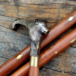 Antikvarinio stiliaus Viktorijos laikų vintažinė dizainerio žalvario rankena lazda medinė vaik&scaron;čiojimo lazda M