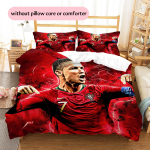 Futbolo Ronaldo ra&scaron;to patalynė Namų dekoracija Gimtadienio dovana (1 * užvalkalas antklodei + 2 * užvalkalai pagalvėms, be užpildo) 135x200cm