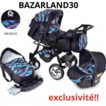 BAZARLAND30. Auk&scaron;čiausios klasės 3-in-1 vežimėlis Urbano su automobiline kėdute Komplekte! Diskoteka