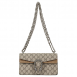 Gucci Dionysus Tigro Galva Su Kniedėmis Dvigubas G Logotipas Senovinis Gėlių Ra&scaron;tas Drobės Ir Odos Mozaika Moliuskas Formos Rankinė Gift Set(Basic Set+Box+Shopping Bag) smėlis/juodmedis