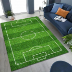 3D Futbolo Aik&scaron;tės Kilimas Dydelis Neslystantis Žaidimų Kilimėlis Vaikams Futbolo Dekoras Svetainei Miegamajam Namų Įėjimo Kilimas Žalias Sofos Kilimėlis 120x160cm