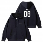 Straykids džemperiai Paltai Kpop žvaigždė SKZ KARMA drabužiai scenos kostiumas Han-XL juoda