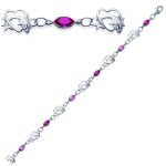 Les Tr&eacute;sors De Lily [E0972] - Bracelet Argent 'Dolphins' Rose argent&eacute; - 7 mm