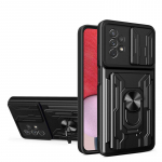 Stumdomas fotoaparato objektyvo kortelių laikiklio dėklas, skirtas Samsung Galaxy A53 A52S A33 A73 A22 A13 A32 A52 A72 A12 A21S A51 A71 A30 A50 S20 S21 Plus Ultra Armor Cover Samsung Galaxy A71 4G juoda