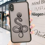 Snake Black Matte telefono dėklas, skirtas iphone SE 2020 6S 7 8 Plus, skirtas iPhone 12 13 mini 11 pro max X XR XS Max smūgiams atsparūs galiniai dangteliai iphone 6plus 6splus