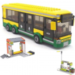 Miesto miesto autobusų stoties klasikiniai statybiniai blokai 02078 suderinami 60154 spaudos kioskai modeliai plytos žaislai be dėžutės