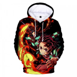 Anime Hoodie Demon Slayer vyri&scaron;kas megztinis su spausdintu dvigubos spalvos megztinis Unisex megztinis Harajuku Cartoon laisvalaikio palaidinės S