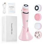 4 in 1 Facial Cleansing Brush Sonic Waterproof Rechargeable Face Cleaning Tool Pore Cleaner Facial Skin Machine with Base