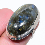 Natural Labradorite Gemstone Handmade 925 Sterling Silver Ring Size 6.5 v8k29