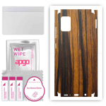 apgo Protective Skin Sticker for the back+sides compatible with Samsung Galaxy A51, Full Wrap Film, Foil, Vinyl - Pattern Tigerwood