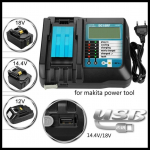 Tinka Makita 14,4 V / 18 V srovės indikatoriaus USB jungtis DC18RC daugiafunkcinis akumuliatoriaus įkroviklis