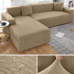 Neper&scaron;lampami žakardo sofos užvalkalai Elastingi kampai 1/2/3/4 sėdynės Tvirtas sofos užvalkalas L formos sofos dangtelio apsauginiai užvalkalai 3 SEAT (190-230CM)