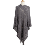 Moterų mados temperamento laisvalaikio plaukų rutulinis paltas Fringe Cape megztinis kibiras