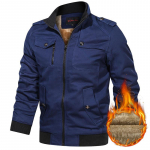 Pavasario ir rudens vyri&scaron;ka laisvalaikio striukė stovi apykakle Striukė Vyri&scaron;ka darbo apranga striukė Medvilninė striukė 5XL tamsiai mėlyna spalva