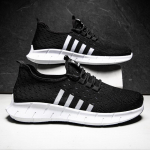 Batai Vyri&scaron;ki Skraidančio audimo Kvėpuojantys Sportbačiai Vyri&scaron;ka Mada Lauko Bėgimo Batai Žemo profilio Tinklelio Vyri&scaron;ki Batai 44 juoda