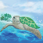 Kit carte broderie diamant 18x18cm Tortue įvairiaspalvis