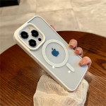 Prabangus Magsafe skaidrus dėklas, skirtas iPhone 16 15 14 13 12 11 Pro X XS XR Max Mini 7 8 Plus SE 2022 magnetinis belaidžio įkrovimo dangtelis iPhone 17 Pro Max balta