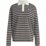 Adidas Originals dryžuoti oversized ilgomis rankovėmis polo mar&scaron;kinėliai moterims vir&scaron;utiniai drabužiai KU8352 M