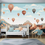 3D Animaciniai Sienų Tapetai Vaikų Kambariui Kar&scaron;to Oro Baliono Nuotraukų Dekoracija Svetainė Miegamasis Sienų Tapyba Namų Dekoravimas 200 cm(W) x 140 cm(H)