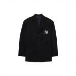 MLB New York Yankees Vienos spalvos logotipas Tiesaus kirpimo Viengubas kostiumas Unisex kostiumas Juodas 3LJKB0231-50BKS M black