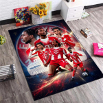 Michael Olise Bayern Munich komandos futbolo kilimas, neslystantis grindų kilimėlis svetainei, žaidimų kambariui, futbolo gerbėjų dekoras 200x160cm( 78x62in )