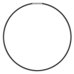 Les Tr&eacute;sors De Lily [Q7364] - Cordon acier 'Cuir' noir - 50 cm 2 mm juoda