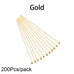 50-200 vnt./partija 16 20 25 30 40 50 mm Auksiniai metaliniai rutuliniai smeigtukai papuo&scaron;alams gaminti. 16mm