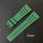 Raudona Juoda Žalia Pilka Oranžinė Geltona Balta Mink&scaron;ta silikoninė guminė laikrodžio apyrankė Richard Watch Mille RM011 RM050 Įgulos dirželio apyrankė With silver clasp žalia