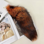 Madinga Big Fox Tail raktų pakabuko krep&scaron;ys Raktų pakabukas Pūkuotas papuo&scaron;imas about 40cm