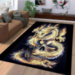Drakonas su rožių ra&scaron;tu spaudžiamasis kilimėlis neslystantis kilimėlis grindų kilimėlis durų kilimėlis miegamajam Svetainės kilimėliai miegamajam 80x120cm