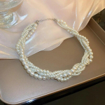 Simuliaciniai Pearl Choker karoliai moterims karoliai vestuvėms nuotakos papuo&scaron;alų priedai balta