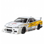 1/24 Nissan Skyline GTR R34 Silvia S15 Lydinio Modifikuoti Transporto Priemonės Metalo Liejinio Mastelio Automobilio Modelis Garsas ir &Scaron;viesa Vaikams Žaislinis Automobilis Dovana balta