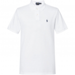 Polo Ralph Lauren SS22 Vienspaliai, siuvinėtu logotipu, kasdieniai polo mar&scaron;kinėliai trumpomis rankovėmis vyrams, vir&scaron;ūnės, balti 710707434003 S