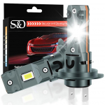 2 vnt. 20000LM H7 LED priekinių žibintų lemputės 60W Mini belaidės CSP automobilio priekinės lempos su ventiliatoriumi automatinės diodinės lempos H7 Turbo LED automobilinės lempos Canbus 12V 6500K balta