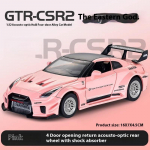 1:32 Nissan GTR-CSR2 Lydinio Sportinis Automobilis Die-cast Metalinis Modelis Garsas ir &Scaron;viesa Atgal Traukiamas Žaislas Kolekcija Ekspozicija Dekoracijos Dovana Berniuko Žaislas violetinė