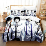 Anime Bungo Benamių &scaron;unų patalynės komplektas berniukams, mergaitėms, dvyniai, karalienės, antklodės užvalkalas, pagalvės užvalkalas, lova, vaikams, suaugusiems, namų tekstilė, tekstilė 70x133cm 2pcs