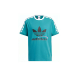 Adidas Originals Logotipo Spalvų Bloko Dryžuoti Sportiniai Mar&scaron;kinėliai Vyri&scaron;ki Vir&scaron;utiniai Drabužiai Arkties Mėlynumo IW6311 M