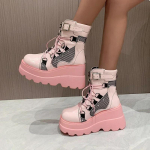 Madingi moteri&scaron;ki batai 2025 m. Ruduo Moteri&scaron;ki ankle boots Platforminiai wedge tipo batai Auk&scaron;takulniai Žemi batai Naujas mados dizainas Užtrauktukas Cosplay batai moterims 35