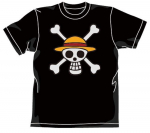 COSPA One Piece Piratų vėliava Didelio dydžio XL mar&scaron;kinėliai, Juodi, juoda