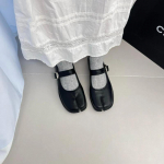 Mary Janes su skeltais pir&scaron;tais Moteri&scaron;ki su sagtimi Tabi Ninja Batai Trotter Plok&scaron;čiapadžiai Moteri&scaron;ki Basakojai Tabis Mokasinai Mujer Japoni&scaron;ki Mokasinai 38 gray