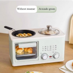 Daugiafunkcinis 4 viename buitinis elektrinis pusryčių aparatas Skrudintuvas Keptuvė Mini orkaitė Duonos ir picos gaminimo aparatas Garinė viryklė Virimo puodas &scaron;viesiai žalios spalvos