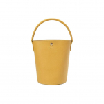 Longchamp &Eacute;pure 17 Spaudžiama sagtelė Reljefinė ver&scaron;io odos kibiro formos rankinė Maža moteri&scaron;ka rankinė Geltona 10161HYZ452 Basic Set (Bag+Dust Bag)