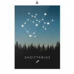 Žvaigždyno sienų meno spaudiniai Žvaigždės ženklas Horoskopas Zodiako Plakatas Astrologija Drobė Tapyba &Scaron;iaurės &scaron;alių namų dekoras Spausdinamas paveikslėlis 21X30cm No Frame