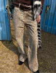 Vintažiniai leopardo ra&scaron;to džinsai Baggy Moteri&scaron;ki hiphopo gatvės apranga Y2k džinsinės kelnės Grunge Esteti&scaron;kos plačios džinsai Oversized