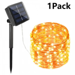 Saulės &scaron;viesos diodų pasakų &scaron;viesa lauko &scaron;ventė Led vandeniui atspari styginė Kalėdų vakarėlio sodo saulės lempos dekoras Warm-7M 50LED